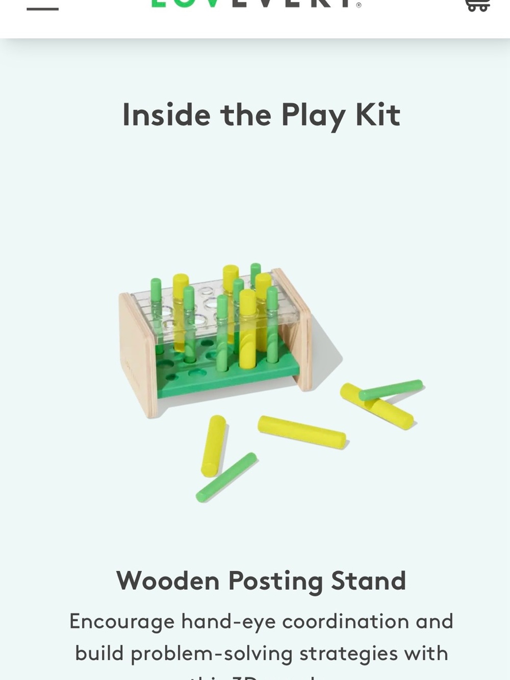 Lovevery Wooden Posting Stand Montessori Learning Toy